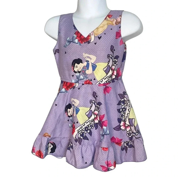 Adorable Disney-Inspired Toddler Dress with Polka Dot and Character Print, 2T - Picture 7 of 8